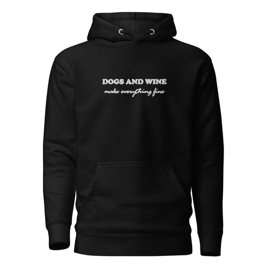 DOGS AND WINE - bestickter Hoodie