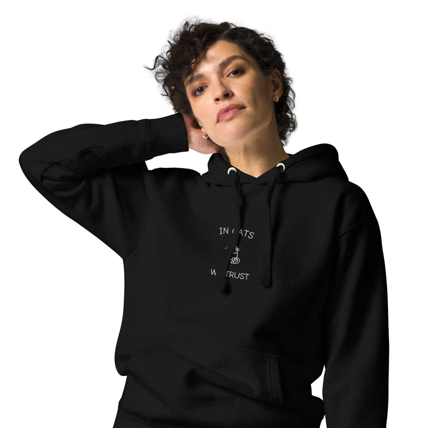 IN CATS WE TRUST - bestickter Hoodie