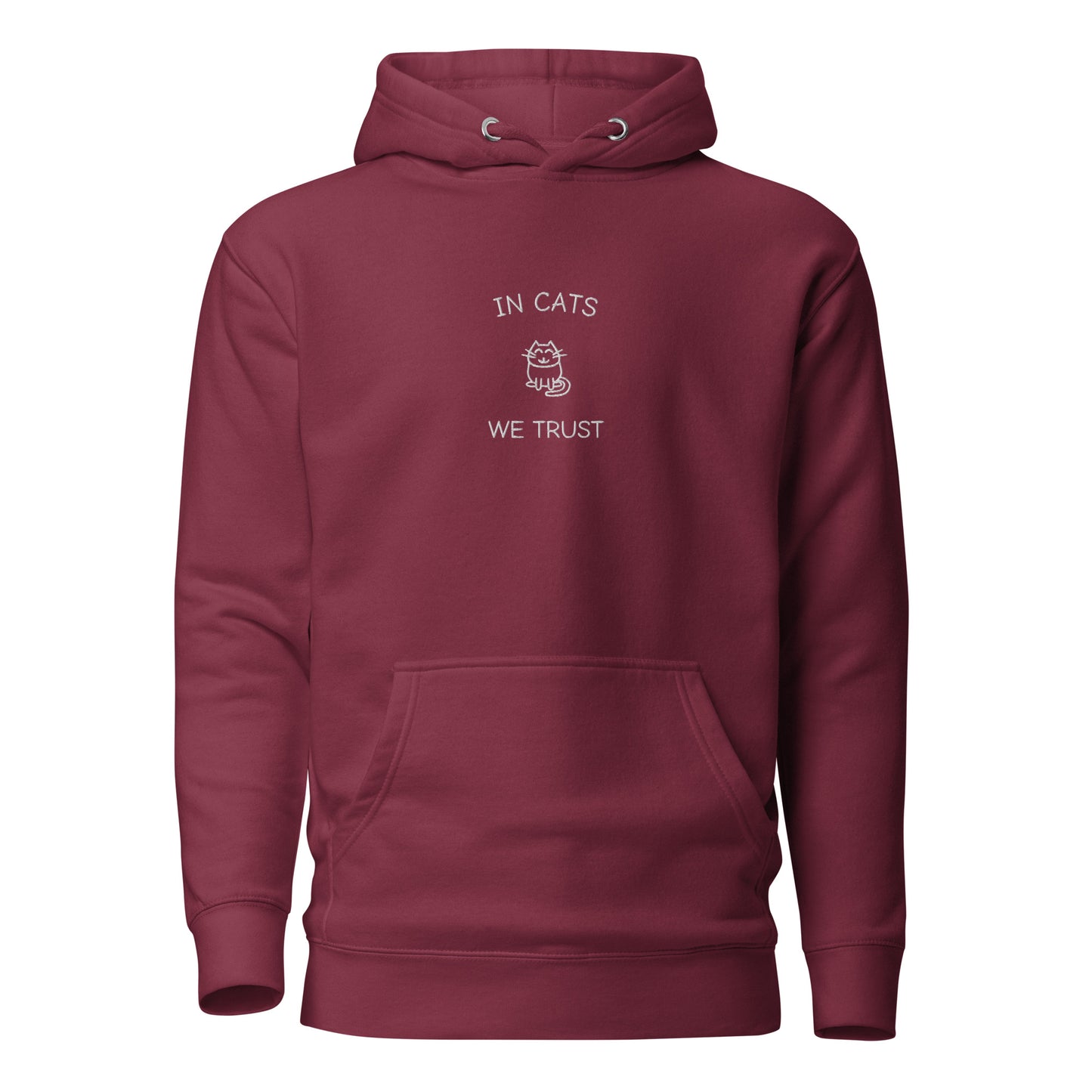 IN CATS WE TRUST - bestickter Hoodie