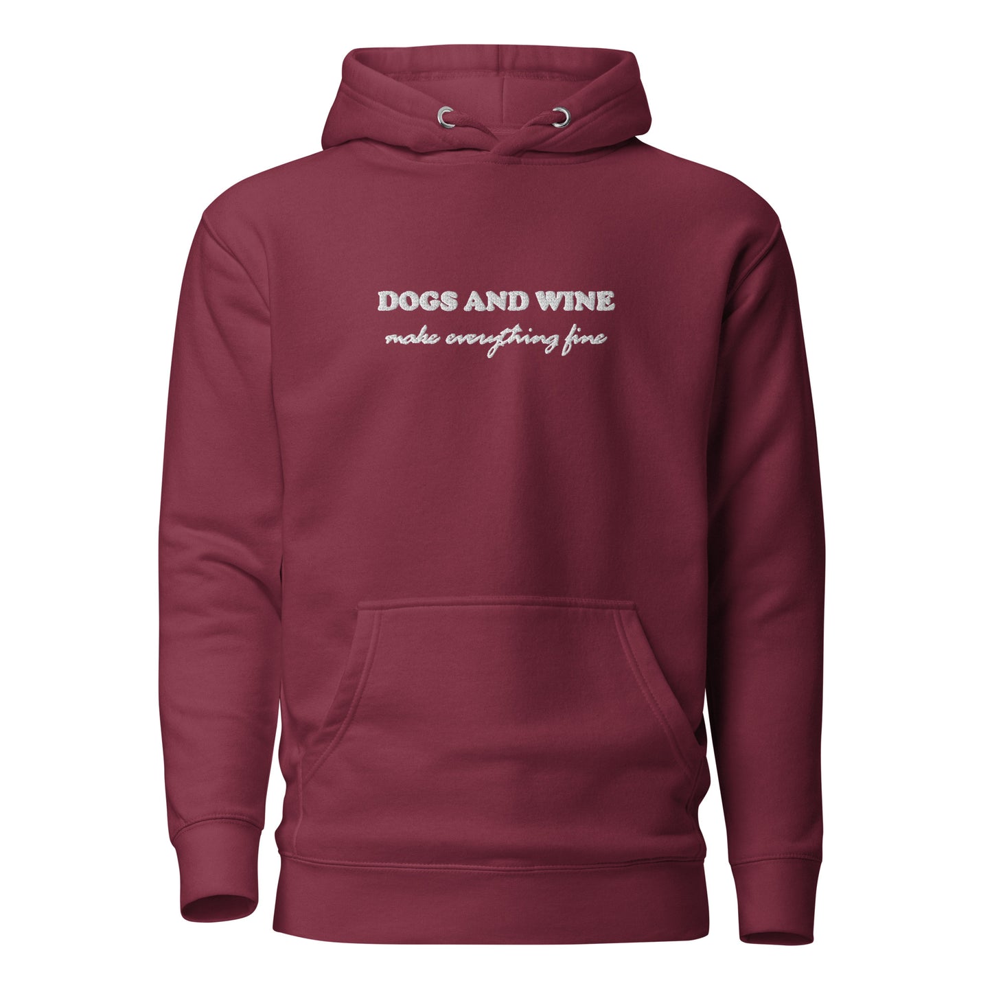 DOGS AND WINE - bestickter Hoodie