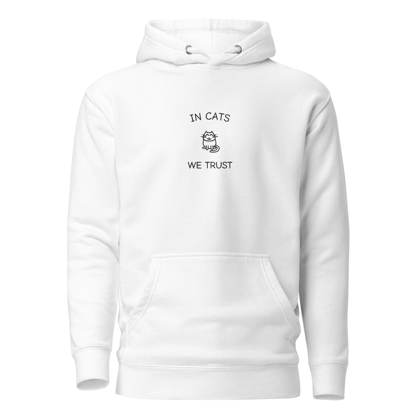 IN CATS WE TRUST - bestickter Hoodie