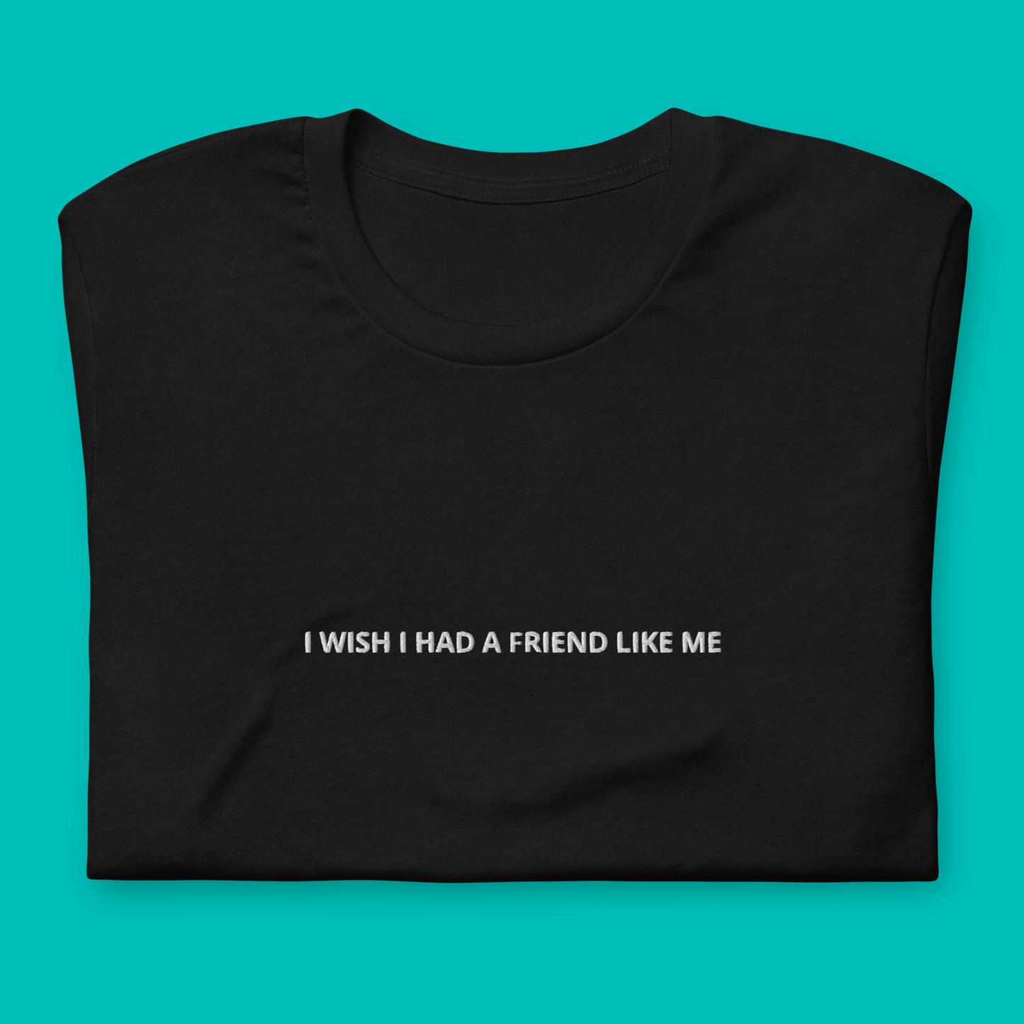 I WISH I HAD A FRIEND LIKE ME - embroidered T-shirt