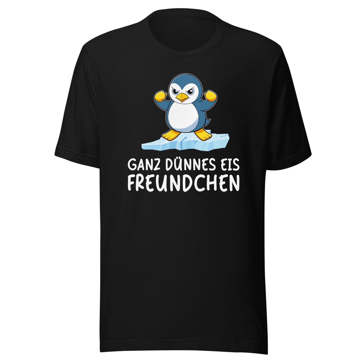 Dünnes Eis Pinguin - bedrucktes T-Shirt