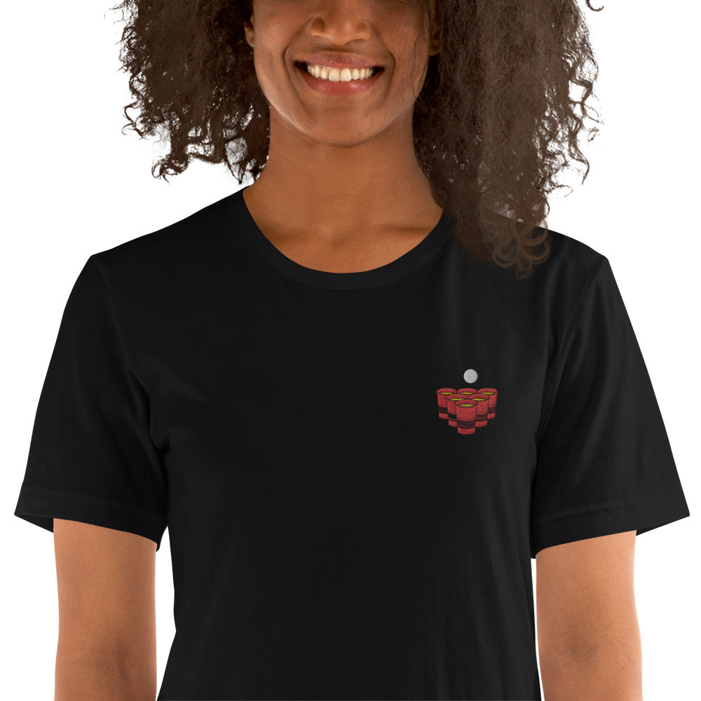 Beerpong - besticktes T-Shirt