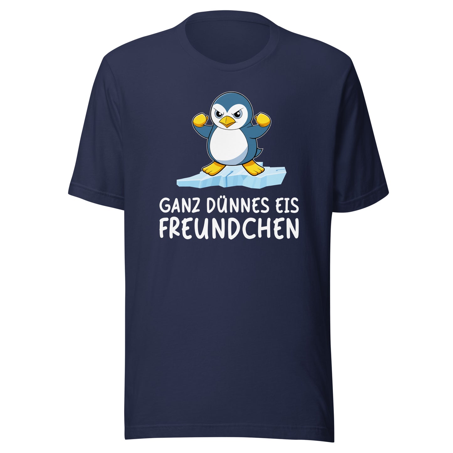 Dünnes Eis Pinguin - bedrucktes T-Shirt