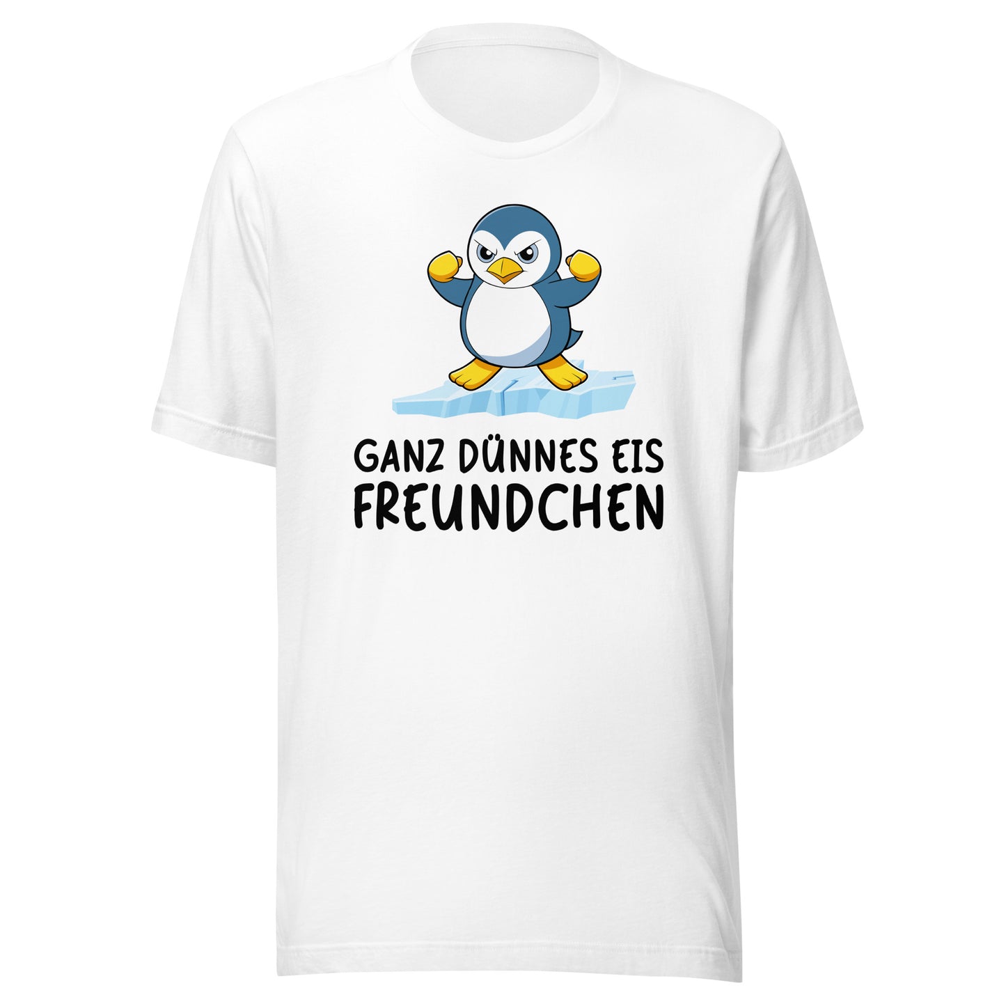 Dünnes Eis Pinguin - bedrucktes T-Shirt