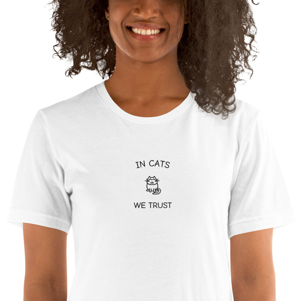 IN CATS WE TRUST - embroidered T-shirt